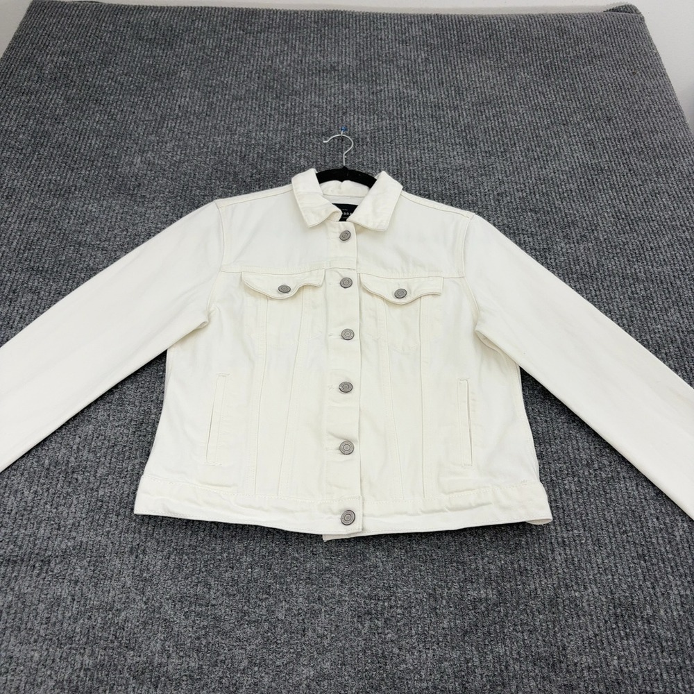 Lucky Brand Jacket Womens S White Cotton Tomboy Trucker Classic Casual